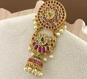 Accesorios para el Cabello con Pedrería de Aspecto Tradicional, Chapados en Oro de Alta Calidad, con Acabado Antiguo, Ideales para Bodas - Product Image 1