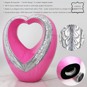 High Quality Colorful Finished Brass Urn Handcrafted Heart Keepsake <b>for</b> Adult <b>Ashes</b> Cremation Urn - Product Image 4