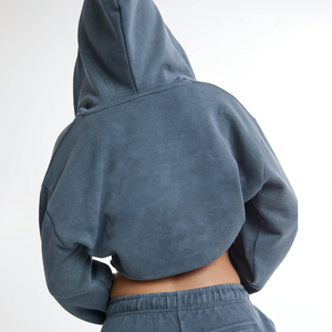 Sudadera sin Mangas con Capucha, Lavado Ácido, Deportiva, Ecológica, Transpirable, de Tela Personalizada, Sólida, de Spandex/Poliéster, al por Mayor OEM - Product Image 6