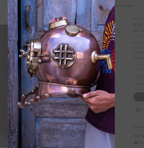 Decoración del hogar, decoración náutica Retro azul marino, regalo para buzo, buzo de mar profundo, decoración de casa de playa, casco DE BUCEO ANTIGUO de gran calidad - Product Image 2