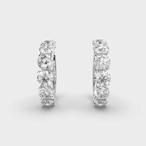 Boucles d'oreilles en diamant Moissanite coupe ronde Boucles d'oreilles cercle 1.50 + 1.50 CTW Boucles d'oreilles en diamant unique en or massif 14 carats - Product Image 5