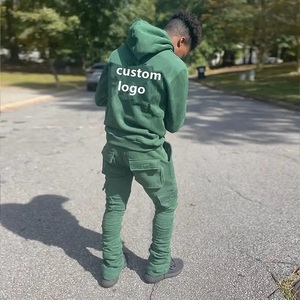 ชุดวอร์มผ้าฝ้ายสองชิ้นโอเวอร์ไซส์สำหรับผู้ชายชุดวอร์มผ้าฝ้าย Logo100 % แบบกำหนดเอง - Product Image 6