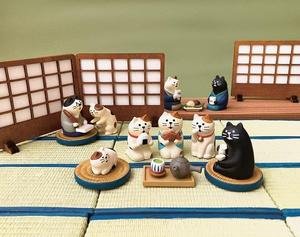 Juego de figuras de gatos de resina con cerveza y edamame, estatuas decorativas en miniatura para exhibición en el hogar, animales - Product Image 3