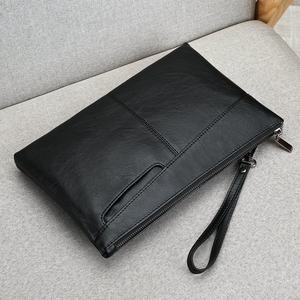 Sacs à main en cuir PU faits à la main pour hommes, grand sac à main, pochette de soirée, portefeuille de luxe, bracelet noir - Product Image 6