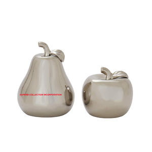 Sculpture de fruits plaquée brillante argentée pour la décoration de bureau/chambre à coucher/salon en gros et fournisseurs - Product Image 1