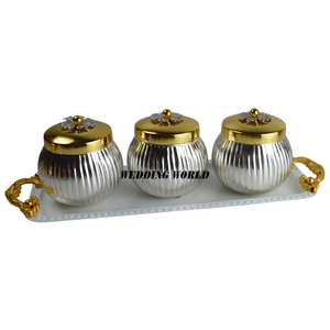 Fournisseur de bocal à bonbons en métal Serveur de noix de créateur fait main de qualité supérieure Taille personnalisée Vente en gros Nouveau bocal à fruits secs en métal - Product Image 1