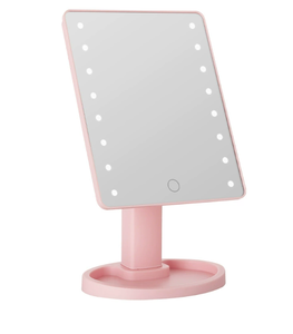 Espejo Portátil de Princesa, Espejo de Maquillaje con Luz para Higiene y Limpieza, Pantalla Táctil LED de Escritorio - Product Image 1