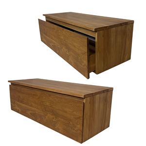 Gabinete de Pared Cuadrado de Madera de Teca Premium, Cajón Duradero, Ahorro de Espacio, Almacenamiento Multifuncional, Diseño Japandi, Modelo WAC11 - Product Image 4