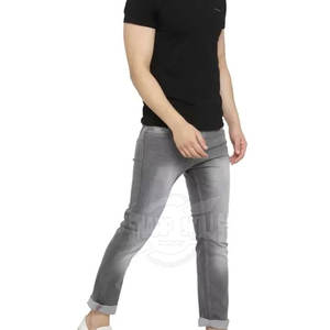 Los pantalones vaqueros informales de calidad superior para hombre más vendidos, estilo recto ligero con logotipo de cintura artesanal de alta calidad, a la venta - Product Image 6