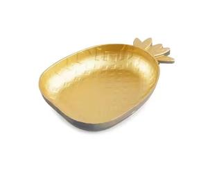 Cuenco con forma de piña niquelada de Metal de aluminio, cuenco decorativo moderno para servir frutas secas y aperitivos - Product Image 1