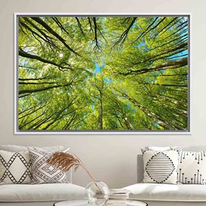 Impression sur toile élégante avec motif d'arbre en verre trempé - Art mural personnalisé, toile encadrée blanche - Product Image 1