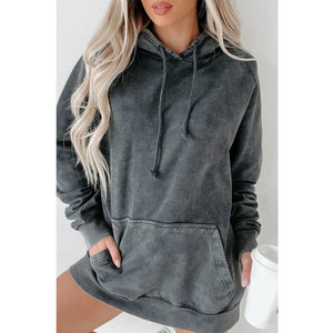 Pull à capuche oversize pour femmes manches longues de haute qualité Logo personnalisé hiver cordon imprimé grande taille décontracté - Product Image 1