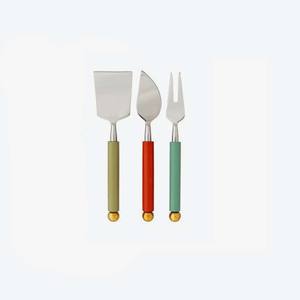 Hot <b>Sale</b> on Top Quality Stainless Steel Handmade Resin with Wooden Handle Cheese Cutting <b>Set</b> at Reasonable Price - Product Image 5