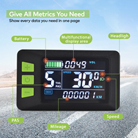 P3C [Haytrix] Speedometer LCD Digital untuk Sepeda Listrik & Skuter Tahan Air IP65 Pemasangan di Setang