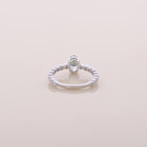 IGI Certified Oval Cut Green Lab Grown Diamond Bezel Halo Engagement/Wedding Ring in <b>Solid</b> 925 Sterling <b>Silver</b> - Product Image 2