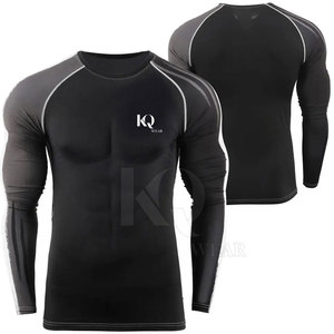 Rashguard de compression professionnel MMA BJJ pour hommes, manches longues, léger, écologique, séchage rapide, Spandex/Polyester, athlétique - Product Image 3