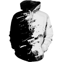 Sweat-shirts à capuche personnalisés pour hommes, adolescents et femmes, 100% coton, impression numérique confortable, écologiques, 300g, noir et blanc, doublés