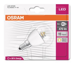 Lampada LED sferica E14 6W 2700K 470Lm (Osram 4052899911963) (Confezione blister) - Product Image 2