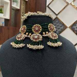 Ethnic High Quality Gold Plated Stone Look Design <b>Kundan</b> Necklace Earrings Set Women Traditional Wedding Engagement Gift - Product Image 1