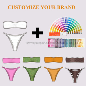 Haute qualité personnalisé fabriqué en usine femmes Sexy Triangle fête Bikini motifs de points floraux imperméable maternité maillots de bain strass - Product Image 5