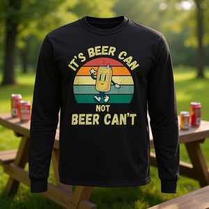 Retro Long Sleeve T-<b>Shirt</b> for <b>Beer</b> Drinkers 'It's <b>Beer</b> Can't'-Promotional Product - Product Image 3