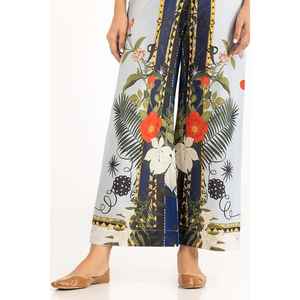 Pantalones Palazzo de Satén 100% Seda para Mujer, Pierna Ancha, Antiarrugas, Cintura Alta, Transpirables y Decorados con Estampado - Product Image 3