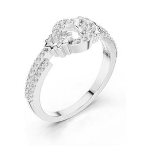Anillo Floral con Diamante de Laboratorio de 0.254 CT para Mujer, Claridad VVS-VS EF, Oro de 18KT, 14KT, 10KT y Plata 925, Oro Rosa, Amarillo - Product Image 4