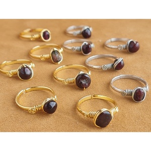 Gold and Silver Plated Fashion <b>Rings</b> with Natural Stone Detail for Resale in Boutiques - Product Image 3