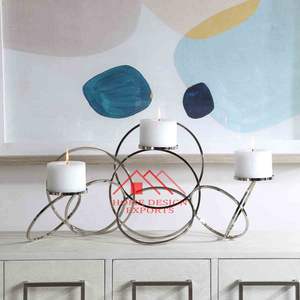 ที่วางแก้วตกแต่งโต๊ะกลางห้องนั่งเล่น สำหรับตกแต่งบ้าน โรงแรม และร้านอาหาร ปี 2024  ที่วางเทียนเหล็ก - Product Image 2