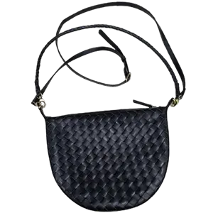 Sac fourre-tout en cuir véritable tissé à la main pour femmes Vintage nouveau Style couleur noire capacité moyenne Type de fermeture ouverte avec Logo personnalisé - Product Image 1