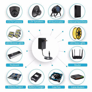 DC EU 9V/12V/24V 1A/2A AC/DC電源アダプター24W 12V 2000mA単一壁取り付け欧州電源3年保証 - Product Image 5