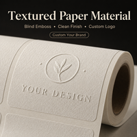 Étiquettes personnalisées en papier texturé gaufré pour stores enrouleurs, autocollants vierges avec logo personnalisé en creux pour emballages de produits de soin et de bougies