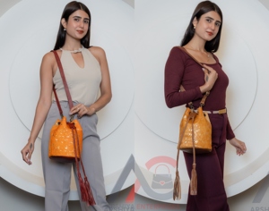 Handcrafted Hair on Metallic Genuine Leather Bucket Bag for Women's Western Custom Cowhide <b>Boho</b> Bag Western Drawstring Purses - Product Image 1