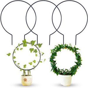 Treillis en métal en forme de feuille de différentes tailles, mélangeant un beau design avec un support pratique pour plantes. - Product Image 3
