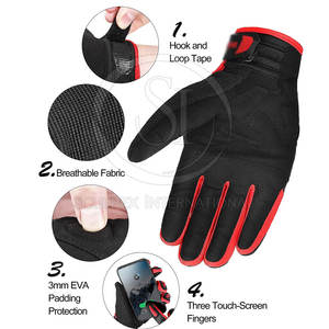 Breathable Custom Made Outdoor Motorbike <b>Gloves</b> Sports PU Leather Waterproof Non-Slip Lightweight Full Finger <b>Touchscreen</b> - Product Image 4