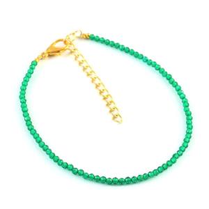 3mm Green <b>Onyx</b> Faceted Round Gemstone Beads Dainty <b>Bracelet</b> for Women Natural Stone Adjustable Healing Crystal <b>Bracelets</b> Gift - Product Image 6