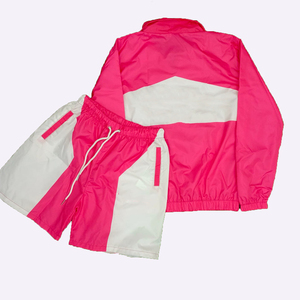 Conjunto corto personalizado de verano para hombre, conjunto de dos piezas con capucha, chaqueta y pantalones cortos, chándales cortavientos de nailon - Product Image 4