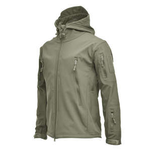 Men Soft Shell Waterproof Outdoor Polar <b>Fleece</b> Stand Collar Front Logo Custom <b>Work</b> Wear Winter Jacket - Product Image 4