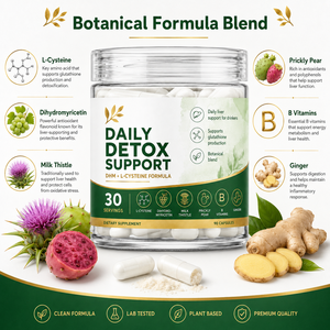 Cápsulas de L-Cisteína DHM <span class=keywords><strong>para</strong></span> Apoyo Diario a la Desintoxicación con Cardo Mariano, Nopal, Jengibre y Vitaminas <span class=keywords><strong>B</strong></span>, Suplemento Vegetal <span class=keywords><strong>para</strong></span> la Desintoxicación del Hígado - Product Image 1