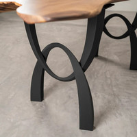 Pied de table réglable en acier inoxydable noir thermolaqué, base de table à manger au design moderne pour extérieur, atelier, salon, appartement