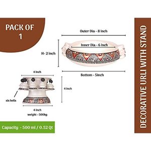 Urna de flores decorativa de terracota blanca de 6 pulgadas con soporte Urnas y tarros de cerámica elegantes - Product Image 6