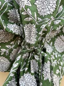 Vestido indio hecho a mano 100% algodón Kfatan para mujer, estampado Floral, estilo informal, ropa de dormir para vacaciones en la playa, ideal para el verano - Product Image 4