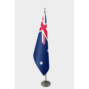 Drapeau officiel d'Australie pour intérieur, 3x5 pieds, imprimé numériquement, en nylon, soie, vinyle, polyester, avec mât en aluminium, pour affichage multiple - Product Image 1