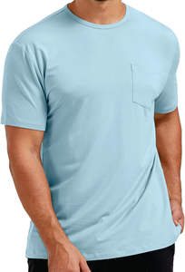 Ringer Casual Cotton <b>T</b>-<b>Shirts</b> for Men Lightweight Breathable <b>with</b> <b>Pocket</b> Detail for Women Style - Product Image 2