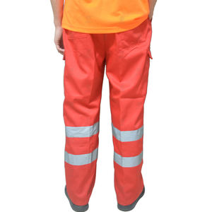 Pantalones de Trabajo Reflectantes Rojos para Hombre, Transpirables, Certificados CE, Tela de Poliéster con Franjas de Seguridad y Bolsillos Tipo Cargo - Product Image 2