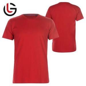 เสื้อยืดสำหรับผู้ชายแบบเรียบสีแดงเสื้อคอกลมผ้าคอตตอนพิมพ์ลายเสื้อยืดแขนสั้นวินเทจแบบลำลองสีพื้น - Product Image 1