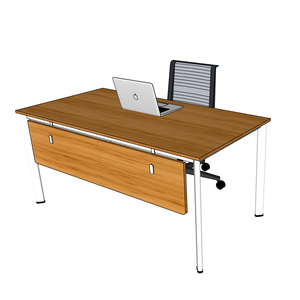 Stylish <b>Simple</b> Metal Gaming <b>Desk</b> with Portable Oval Bamboo Top & Storage Drawers (160x80cm) - Product Image 1