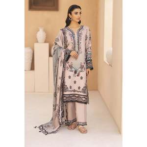 Ensemble de costume BRANDSINN pour femme 3 pièces avec chemise, châle et pantalon brodés imprimés KARANDI - BIC-0128 - Product Image 1