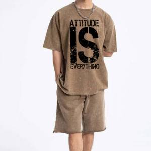 OEM Survêtement imprimé de sports d'été à manches courtes de haute qualité pour hommes vêtements de plage ensembles courts t-shirt avec short ensembles jumeaux - Product Image 6