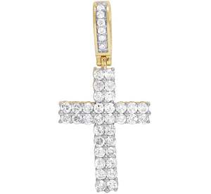 925 Sterling Silver Iced Out Moissanite Round Cut Diamond Cross Charm Pendentif Fine Hip Hop Bijoux pour Hommes - Product Image 1